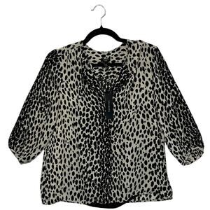 Talbots Petites Cheetah Print Blouse NWT Women's Sz 10P Cami Underlay Mob Wife